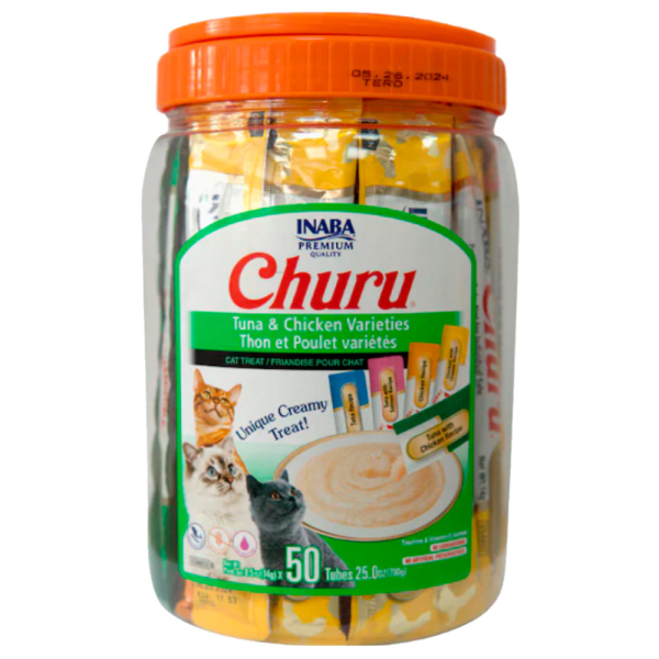 Churu Variedades Atún y Pollo Frasco (50un)